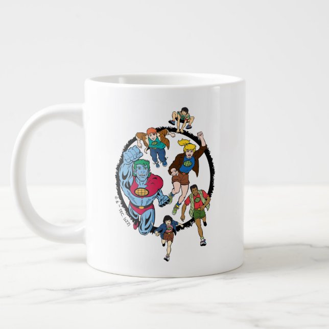 Taza De Café Gigante Captain Planet y el gráfico del círculo de los pla (Izquierda)