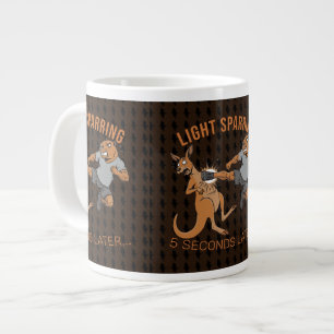 Taza De Café Gigante Capybara divertido vs canguro ligero esparring MMA