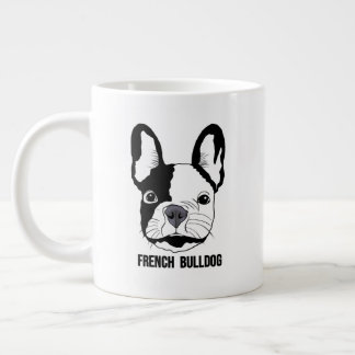 Taza De Café Gigante Cara de Bulldog Francés en