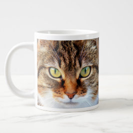 Taza De Café Gigante Cara de cierre de gatos de tabla