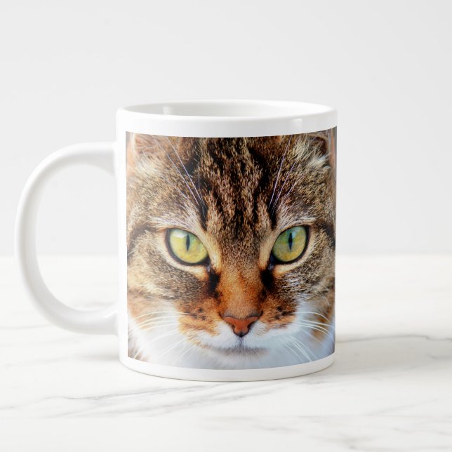 Taza De Café Gigante Cara de cierre de gatos de tabla (Izquierda)