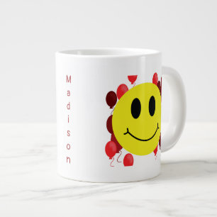 Taza De Café Gigante Cara de deslumbramiento personalizada con globos r