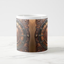 Taza De Café Gigante Cara de tiempo de cobre de Steampunk