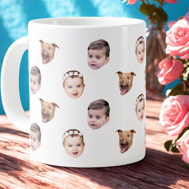 Taza De Café Gigante Cara personalizado, regalo familiar único 3 fotos  (Subido por el creador)