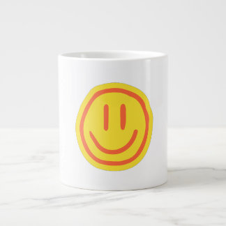 Taza De Café Gigante Cara Sonriente Linda | Diseño de Emoji Feliz Posit