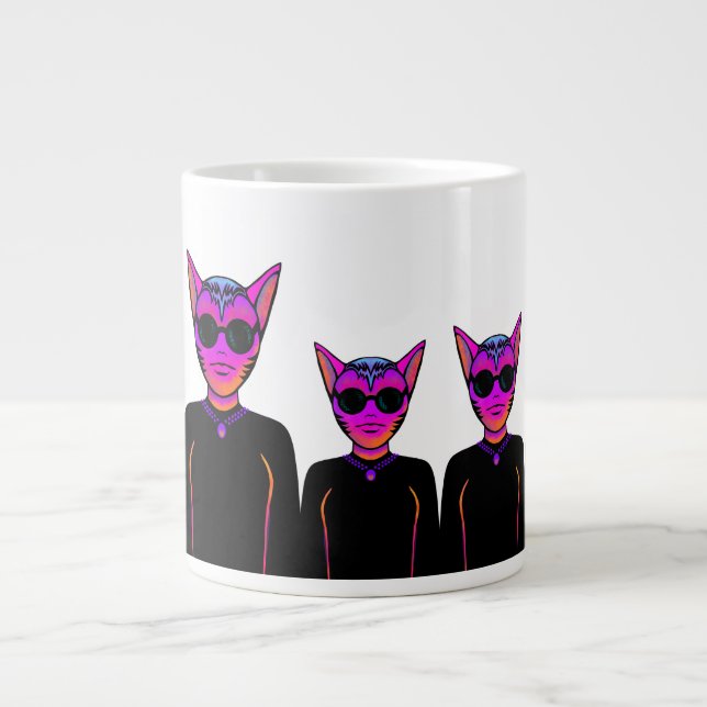 Taza De Café Gigante Carácter felino (Frente)