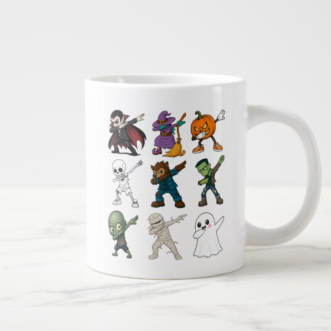 Taza De Café Gigante Caracteres divertidos de Halloween Dabbing (Derecha)