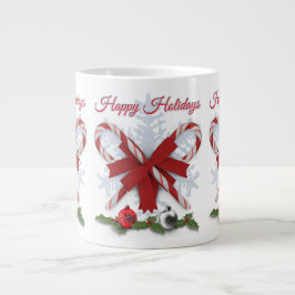 Taza De Café Gigante Caramelos de Navidad Felices Fiestas