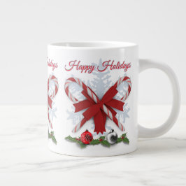 Taza De Café Gigante Caramelos de Navidad Felices Fiestas