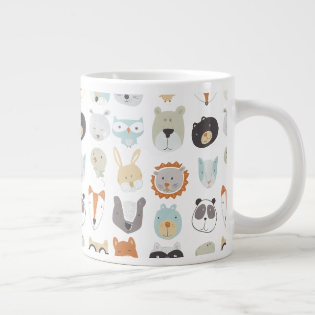Taza De Café Gigante Caras amigables | Retratos de animales salvajes (Derecha)