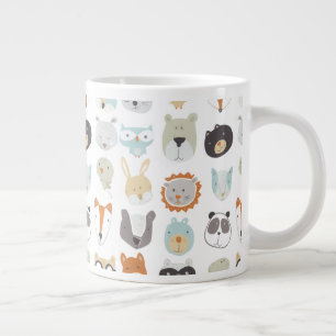Taza De Café Gigante Caras amistosas  Retratos de animales pequeños