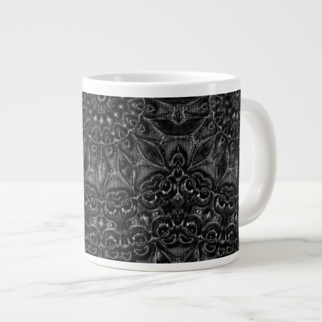 Taza De Café Gigante Carbón Mandala (Derecha)