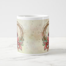 Cardenal de invierno con Poinsettia - Nieve