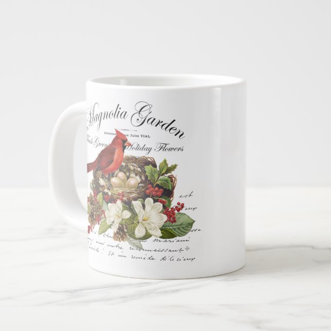 Taza De Café Gigante Cardenal navideño moderno (Izquierda)