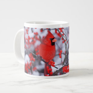 Taza De Café Gigante Cardenal norteño macho, invierno, IL