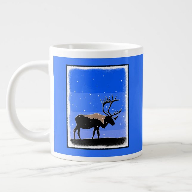 Taza De Café Gigante Caribou in Winter - Arte original de la vida salva (Izquierda)