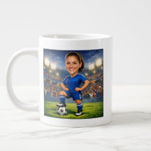 Caricatura de estrella de fútbol con foto personal