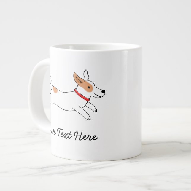 Taza De Café Gigante Caricatura de Jack Russell Terrier con Personaliza (Izquierda)