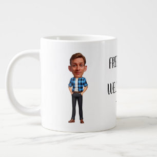 Taza De Café Gigante Caricaturas de Personalizados de caras nuevas corp