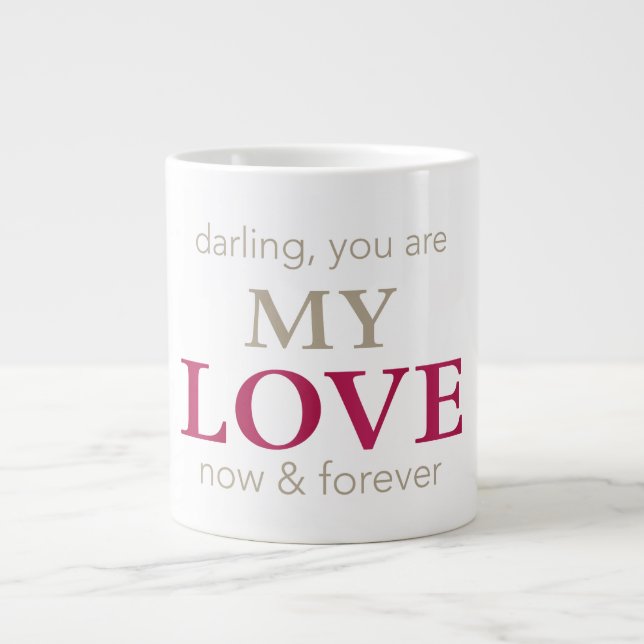 Taza De Café Gigante Cariño, eres mi amor Mug (Frente)