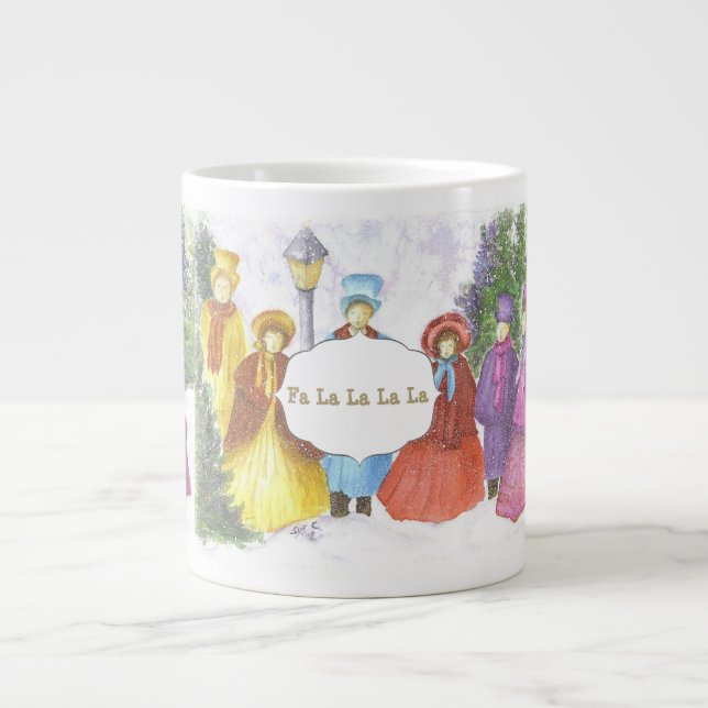 TAZA DE CAFÉ GIGANTE CAROLING EN TEMPORADA (Frente)