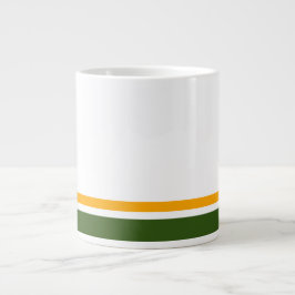 Taza De Café Gigante Carreras amarilla verde de los años 70 en blanco