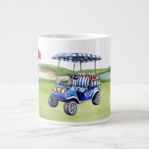 Taza De Café Gigante Carrito de golf en green de putting de campo de go