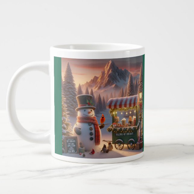 Taza De Café Gigante Carro de chocolate caliente de Snowman, el inviern (Izquierda)