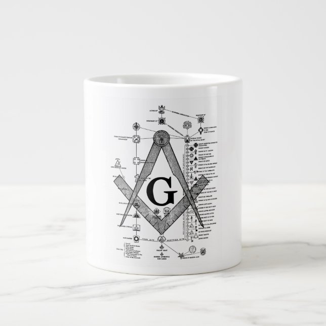 Taza De Café Gigante Carta de grados masónicos (Frente)