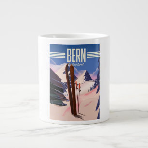 Taza De Café Gigante Cartel de esquí de Berna Suiza