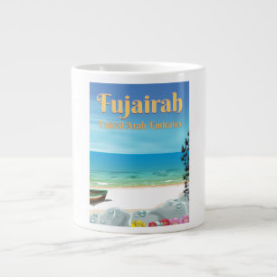 Taza De Café Gigante Cartel de playa de Fujairah Emiratos Árabes Unidos