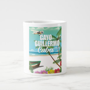 Taza De Café Gigante cartel de vacaciones en la playa de Cayo Guillermo