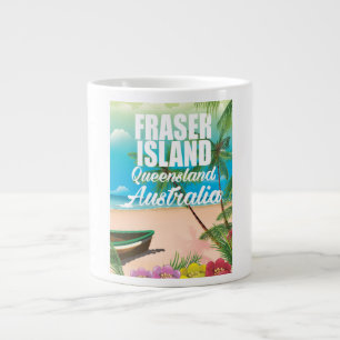 Taza De Café Gigante cartel de viaje a Queensland Fraser Island