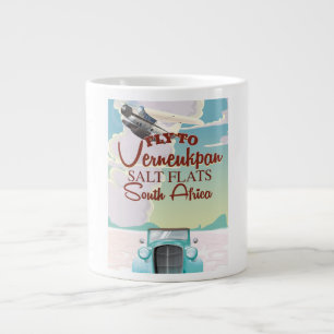 Taza De Café Gigante Cartel de viaje a Verneukpan Salt Flats Sudáfrica