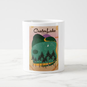 Taza De Café Gigante Cartel de viaje al lago Crater Canadá