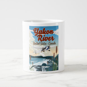Taza De Café Gigante cartel de viaje al río Yukon EE. UU. Canadá