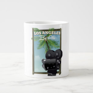 Taza De Café Gigante Cartel de viaje de cámara de cine de Los Ángeles