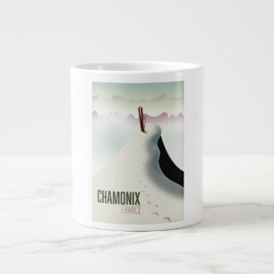 Taza De Café Gigante Cartel de viaje de esquí Chamonix Francia