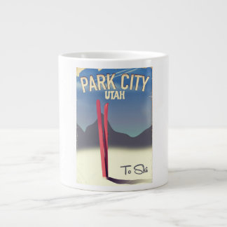 Taza De Café Gigante Cartel de viaje de esquí de Park City Utah