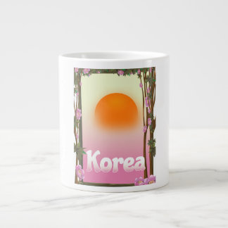 Taza De Café Gigante Cartel de viaje de las flores de Corea