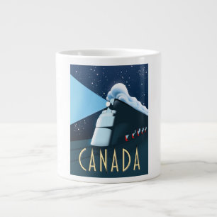 Taza De Café Gigante Cartel de viaje de locomotora de Canadá