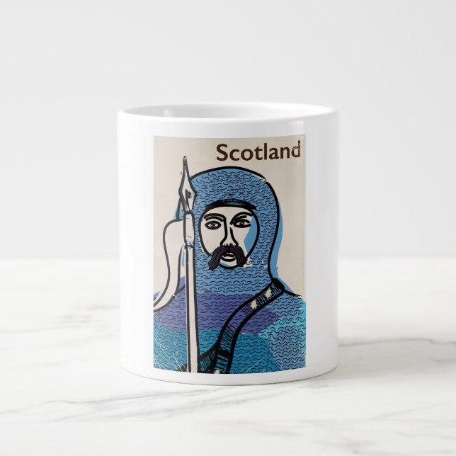 Taza De Café Gigante Cartel de viaje de Robert the Bruce Scotland (Frente)