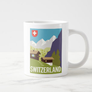 Taza De Café Gigante Cartel de viaje de Suiza