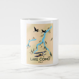 Taza De Café Gigante Cartel de viaje del mapa de Lago de Como Italia