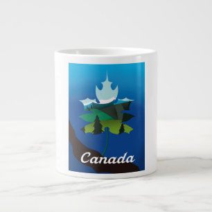 Taza De Café Gigante Cartel de viaje estilo vintage hoja de arce de Can