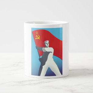 Taza De Café Gigante Cartel de viaje soviético