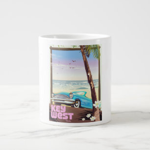 Taza De Café Gigante cartel de viaje vintage de key west florida