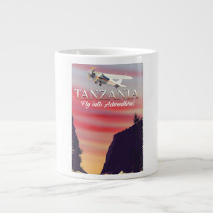 Taza De Café Gigante Cartel de vuelo africano de Tanzania