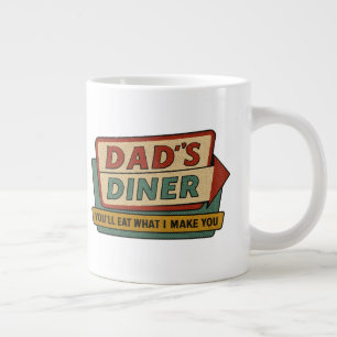 Taza De Café Gigante Cartel Retro de la Cafetería de Papá – Ben-Day Art