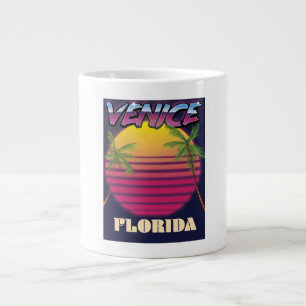 Taza De Café Gigante Cartel retro de vacaciones en Venice Florida